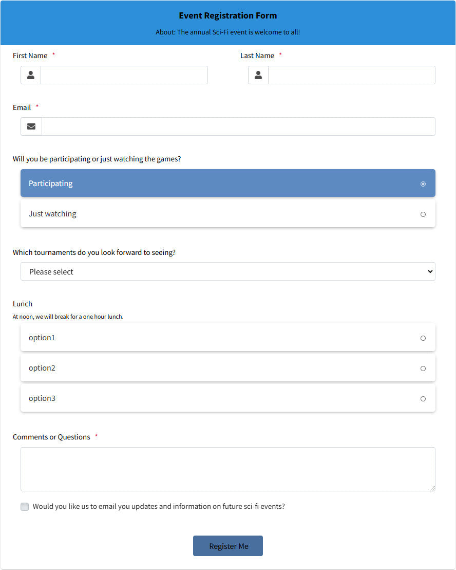 Event Registration Form